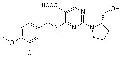 (S)-4-(3-氯-4-甲氧基苯氨基)-5-羧基-2-(2-羟甲基-1-吡咯基)嘧啶